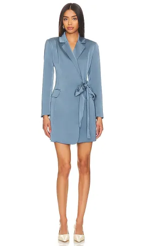 1. STATE Side Tie Blazer Dress in Blue