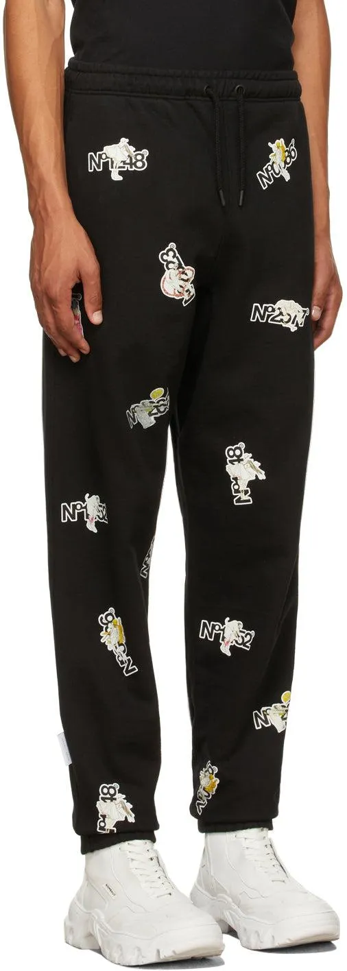 Aitor Throupâ€™s TheDSA Black Sticker Series Lounge Pants