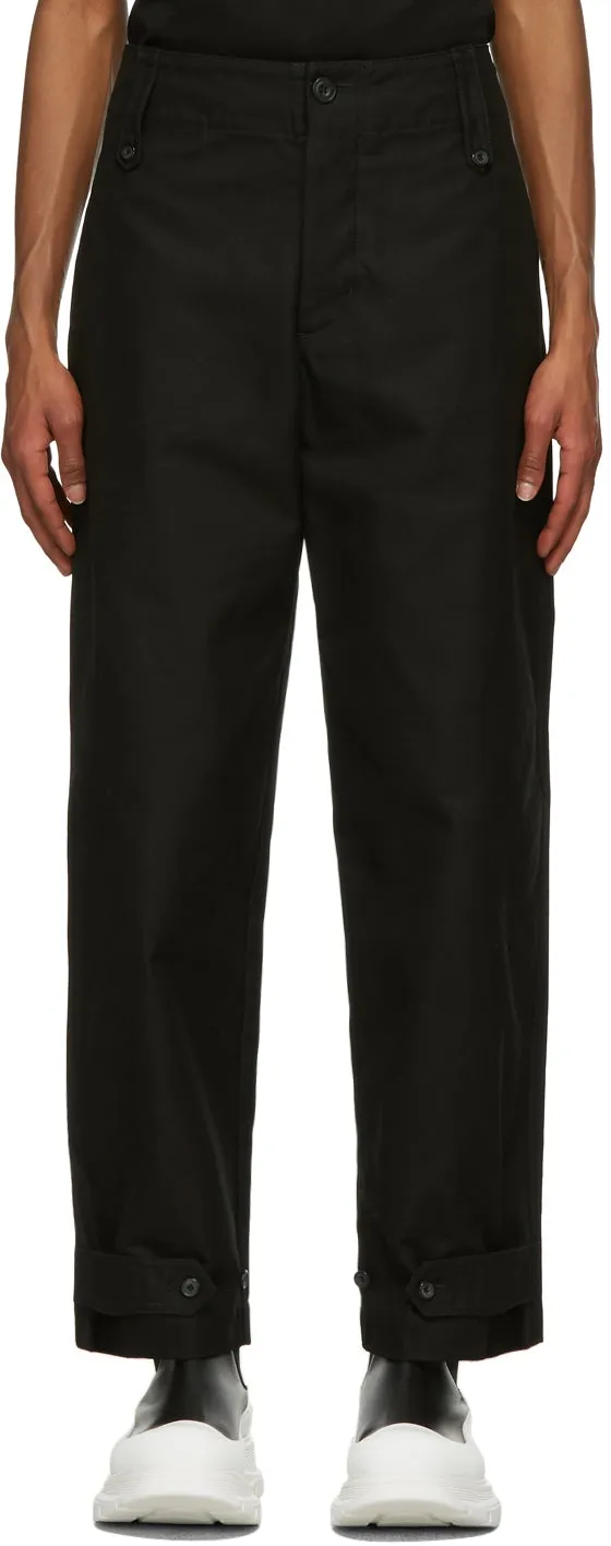 Alexander McQueen Black Buttoned Trousers