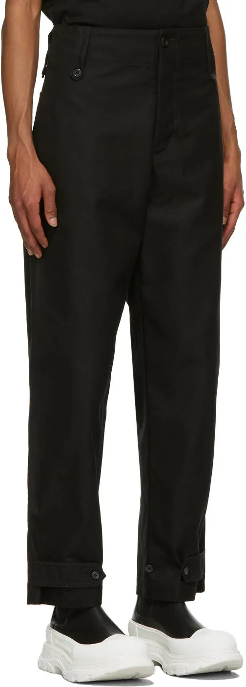 Alexander McQueen Black Buttoned Trousers