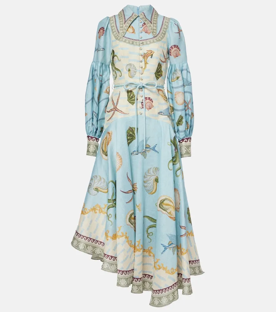 Al√É¬©mais Bath House linen-blend shirtdress