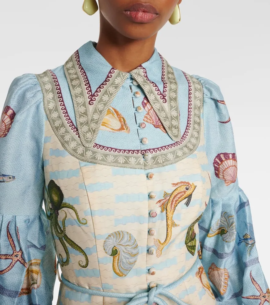 Al√É¬©mais Bath House linen-blend shirtdress
