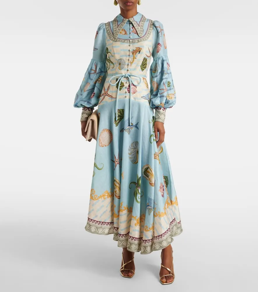 Al√É¬©mais Bath House linen-blend shirtdress