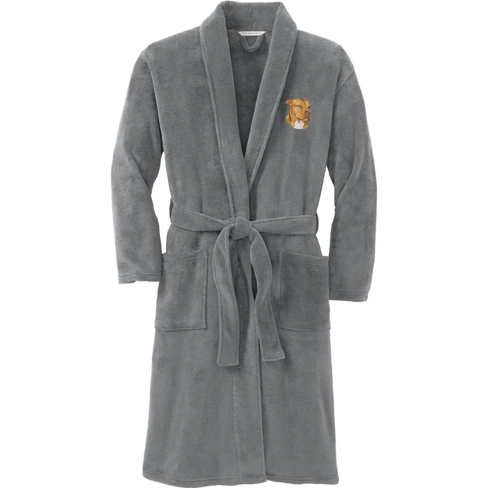 American Staffordshire Terrier Embroidered Plush Microfleece Robe