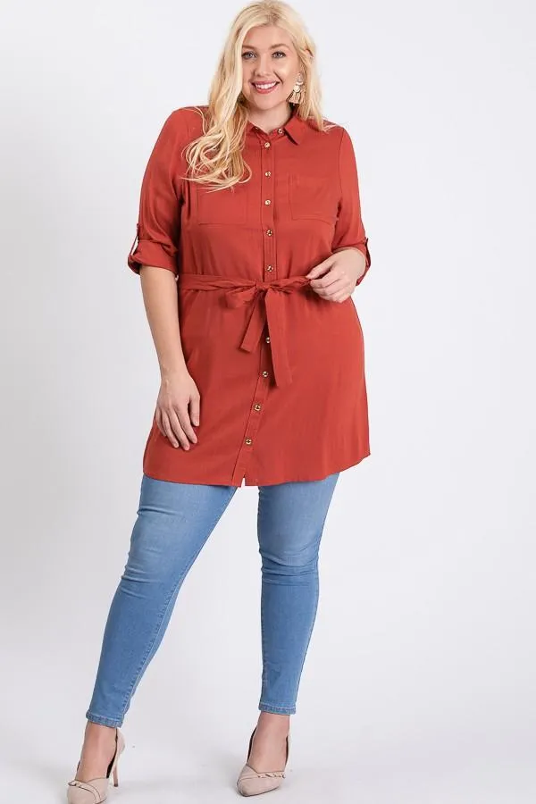Buttoned Shirt Dress
