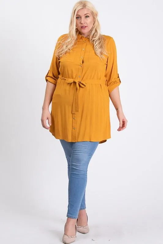 Buttoned Shirt Dress
