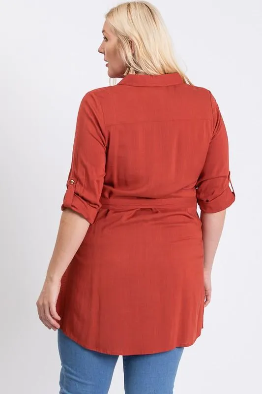 Buttoned Shirt Dress