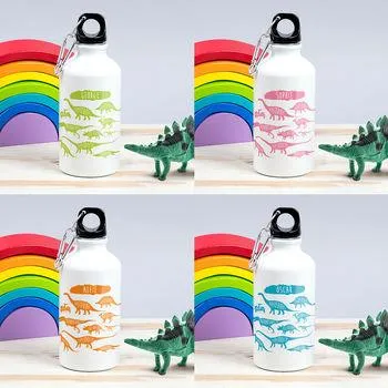 Children's Personalised Dinosaurs Chart Water bottle