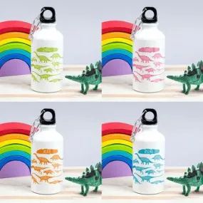 Children's Personalised Dinosaurs Chart Water bottle