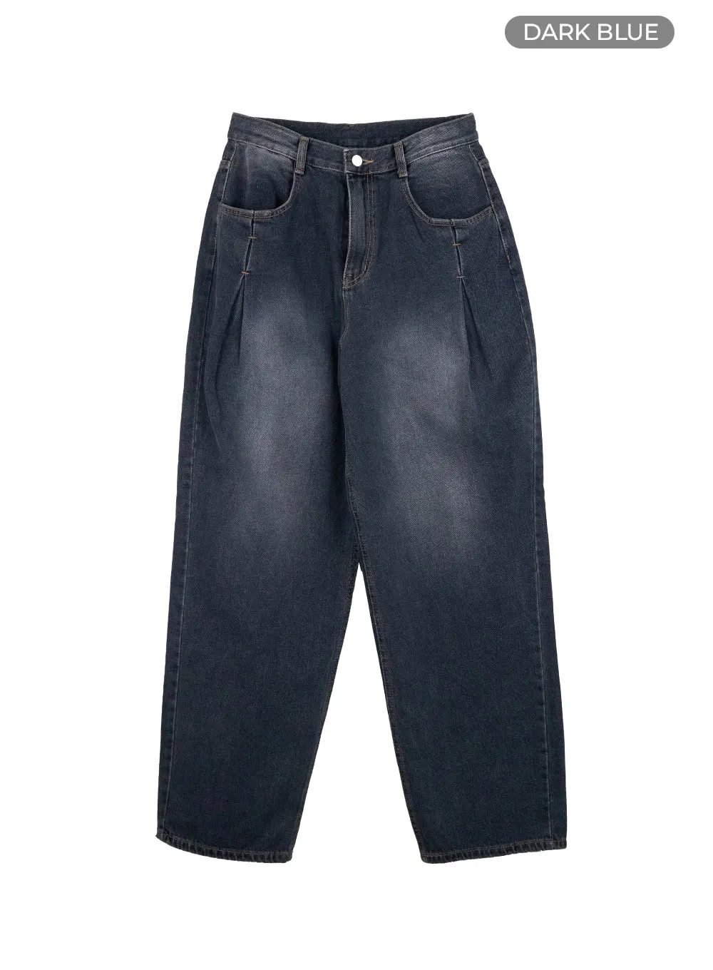Eloise Pintuck Wide Fit Baggy Jeans IO409