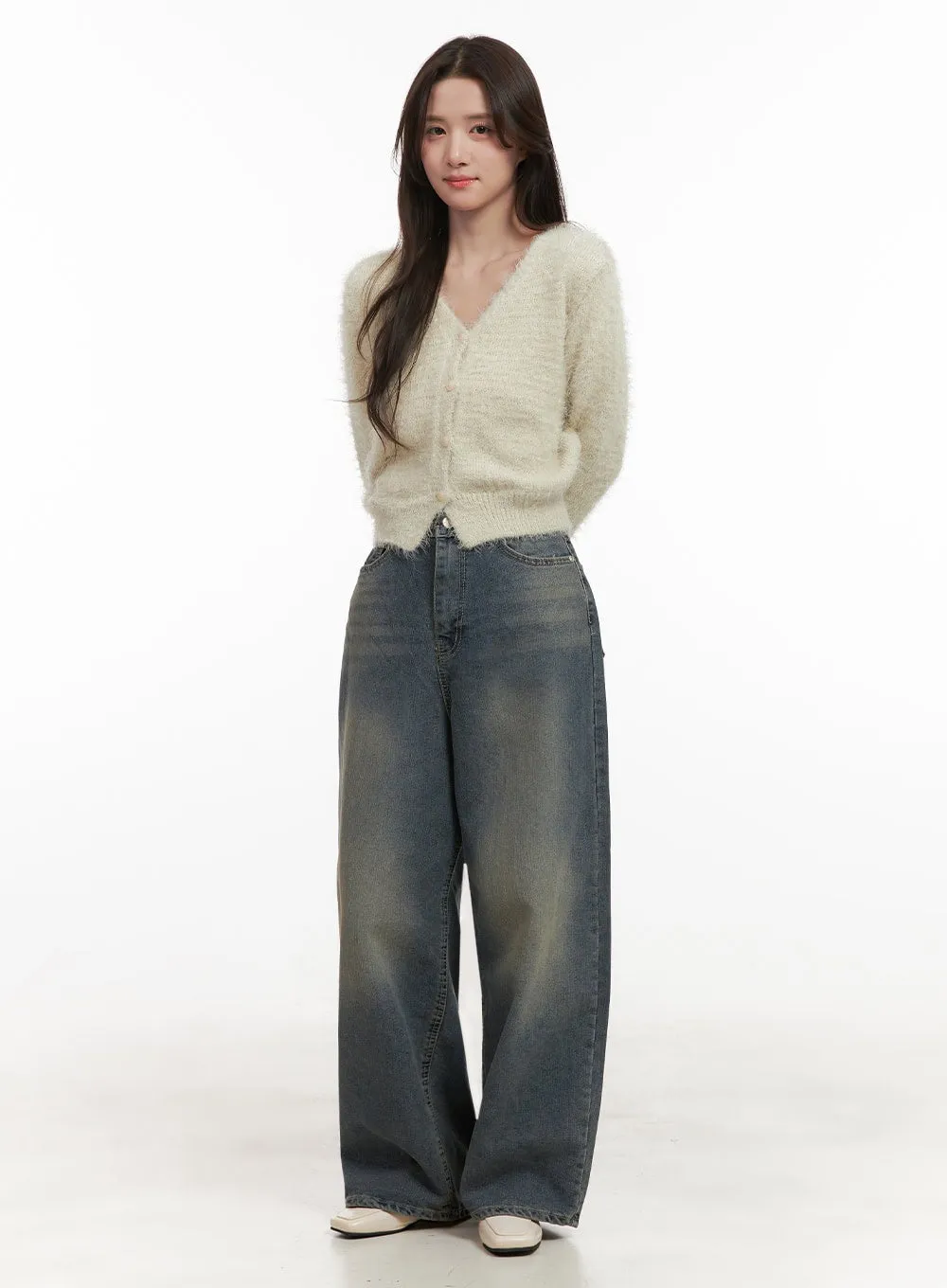 Erin Vintage Washed Baggy Jeans IJ510
