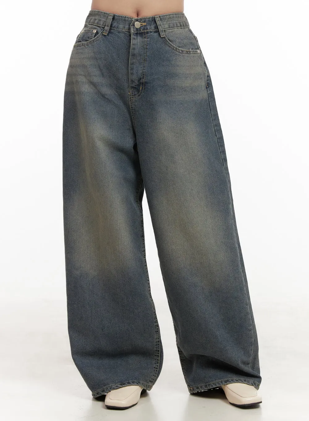 Erin Vintage Washed Baggy Jeans IJ510