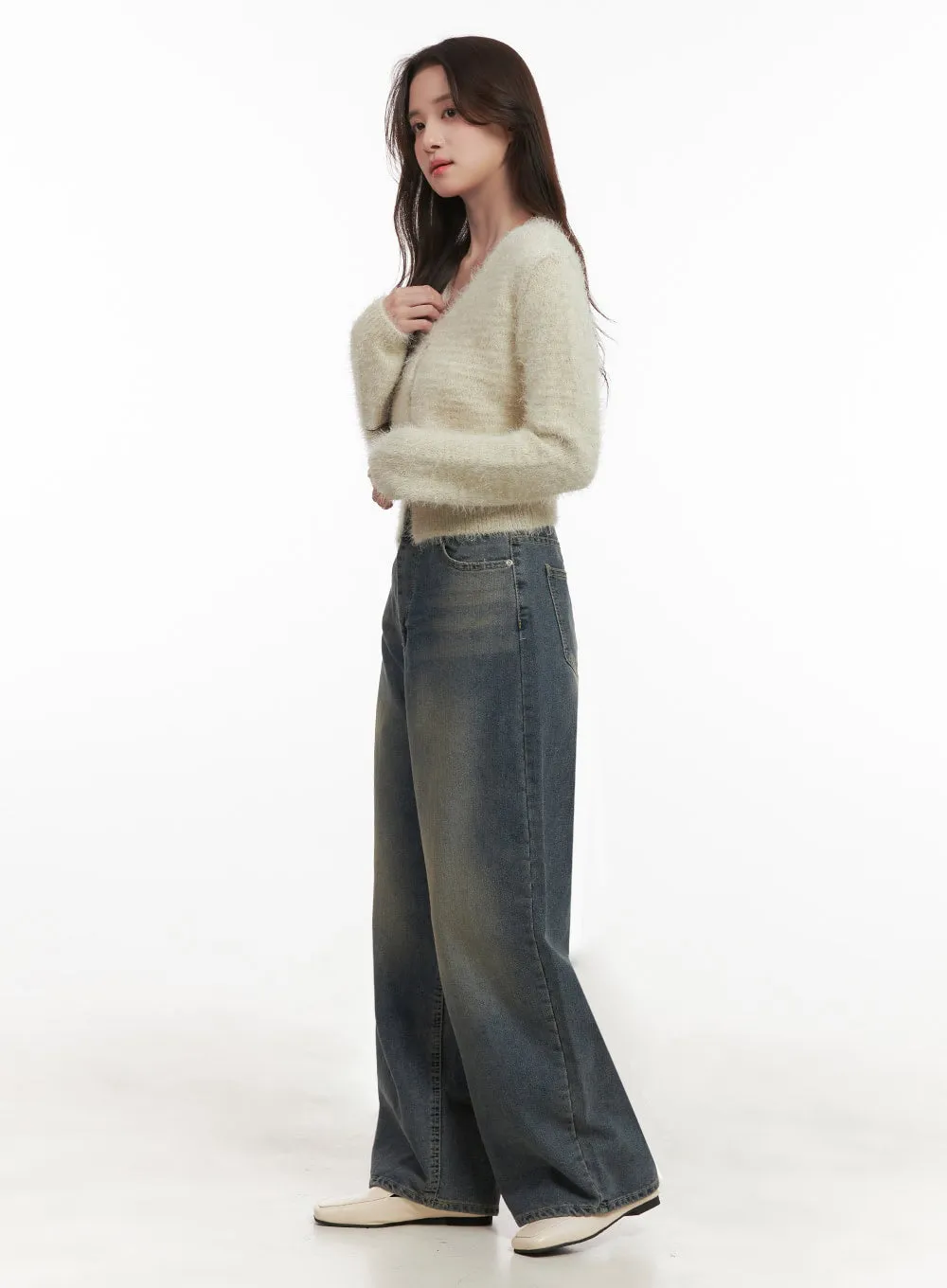 Erin Vintage Washed Baggy Jeans IJ510