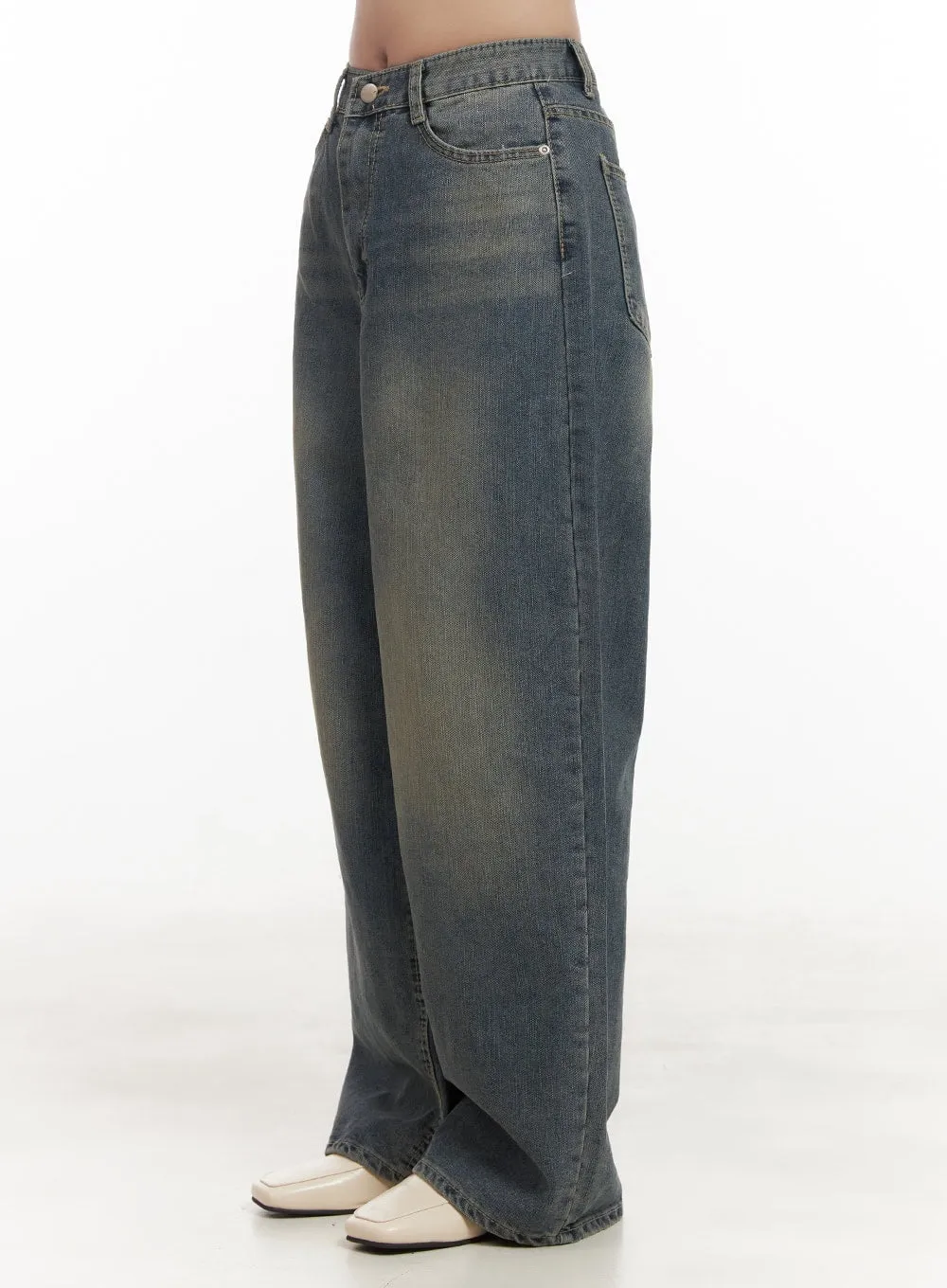 Erin Vintage Washed Baggy Jeans IJ510