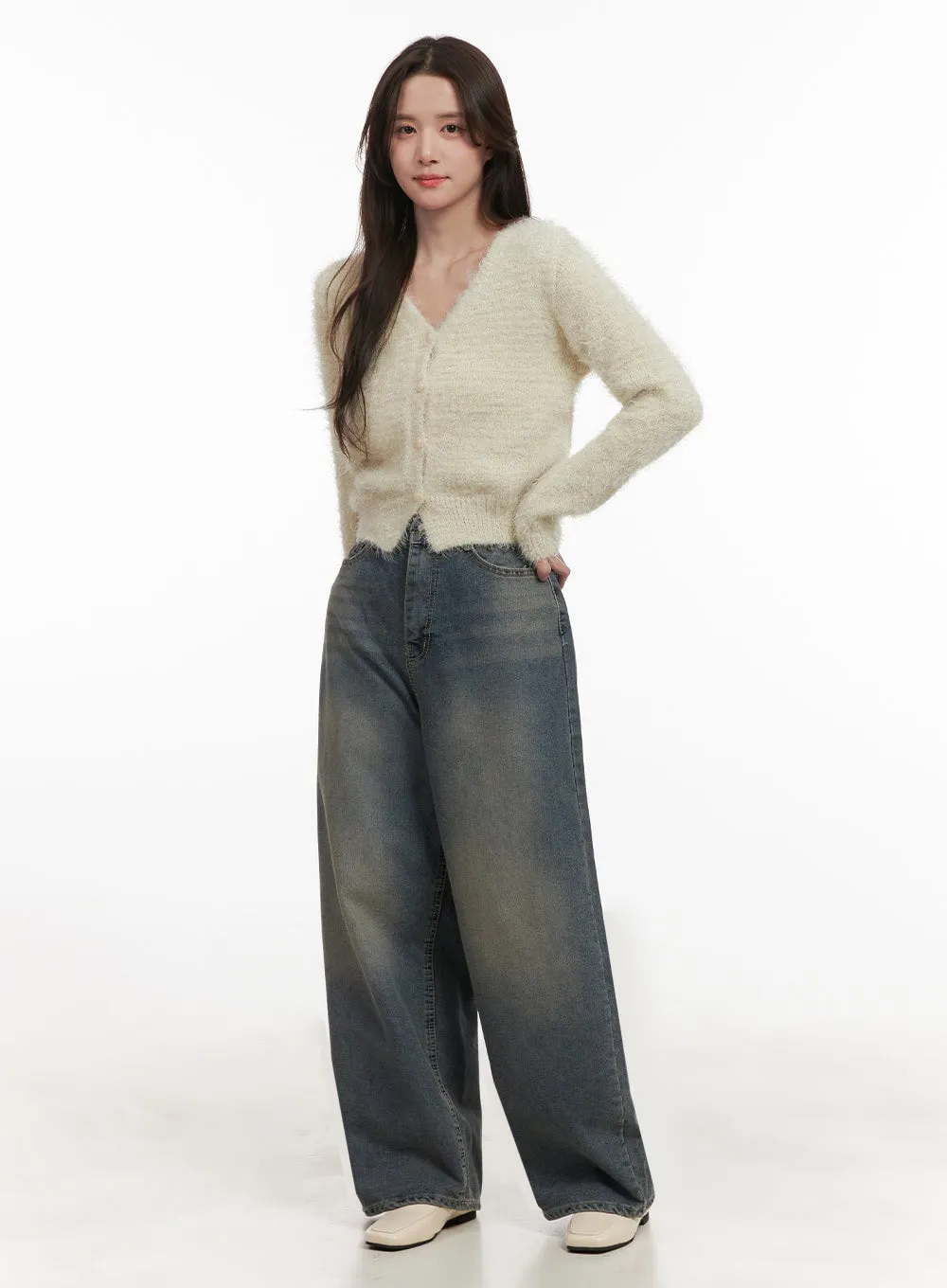 Erin Vintage Washed Baggy Jeans IJ510