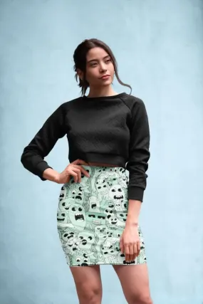 Ghost Pattern Pencil Skirt