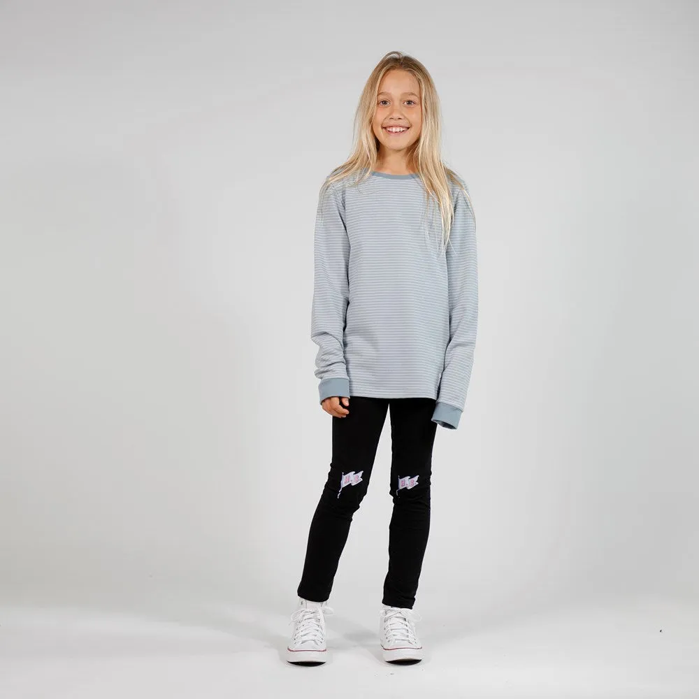 GIRLS LS CLASSICS TEE - Blue Stripe
