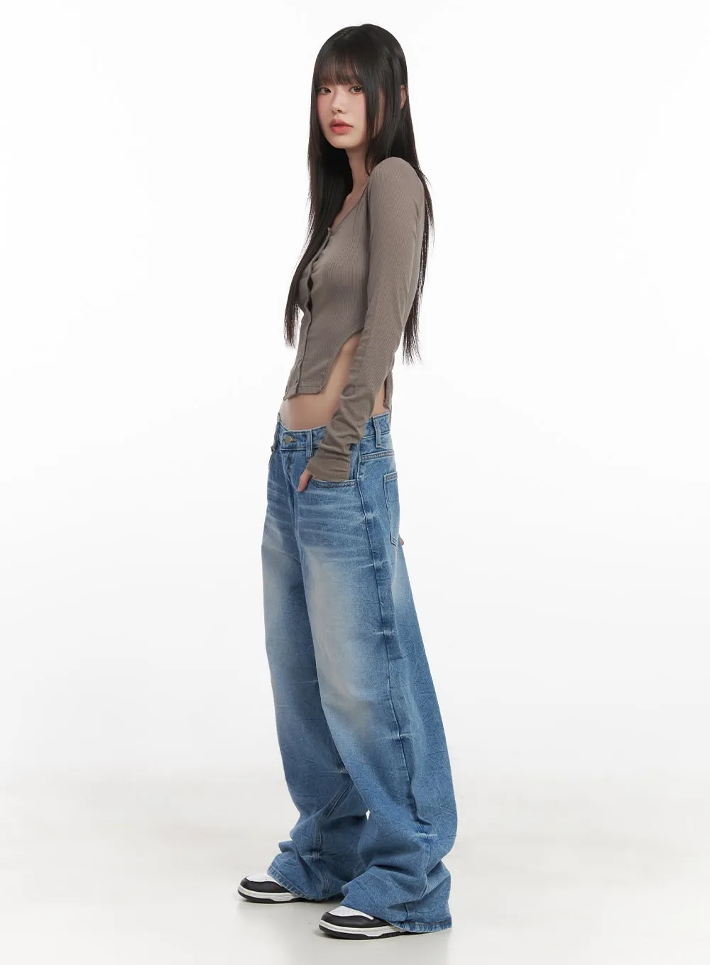 Kayla Washed Baggy Jeans CJ524