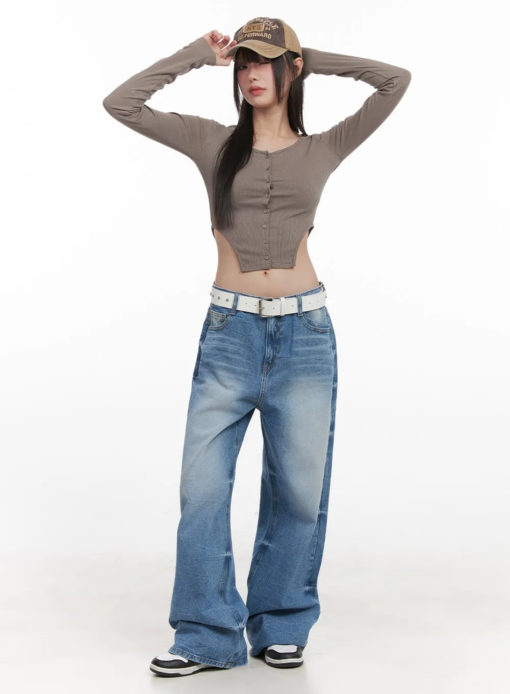 Kayla Washed Baggy Jeans CJ524