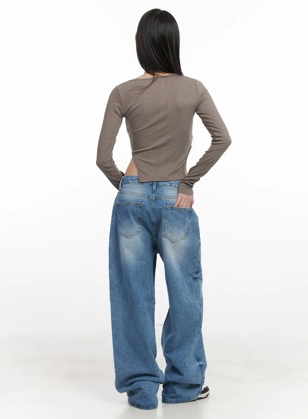 Kayla Washed Baggy Jeans CJ524