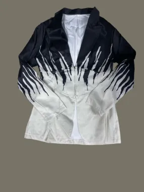 New Fashion turn-down collar long-sleeved Korean contrast color loose casual Blazer   028097