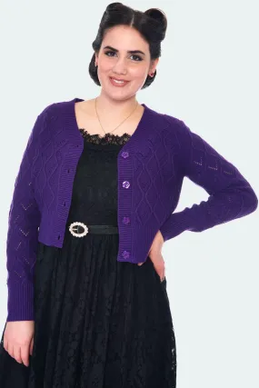 Purple Flower Button Cardigan by Voodoo Vixen - Size XS
