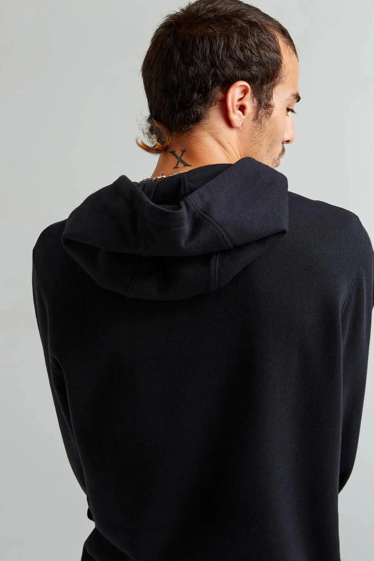 RECYCLED PULLOVER HOODIE Black