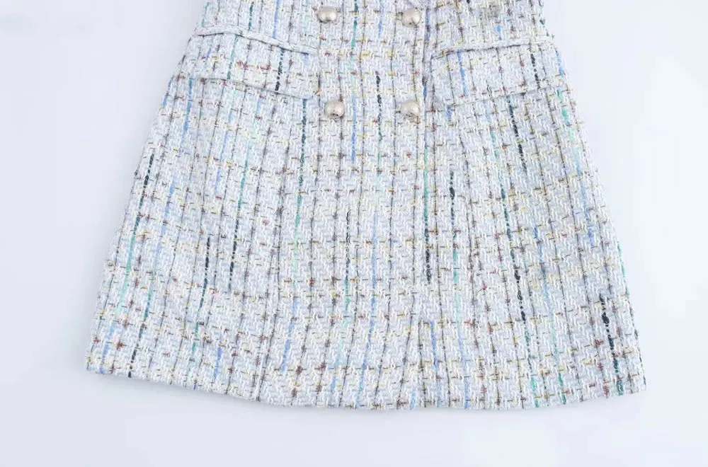 Speckled Tweed Blazer Dress for Corporate Events