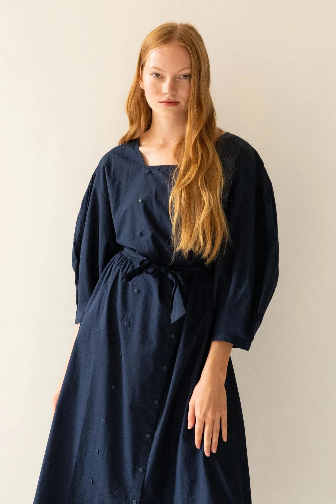 Tiny Big Sister | ARCHIVE Buttoned Dress |  Navy