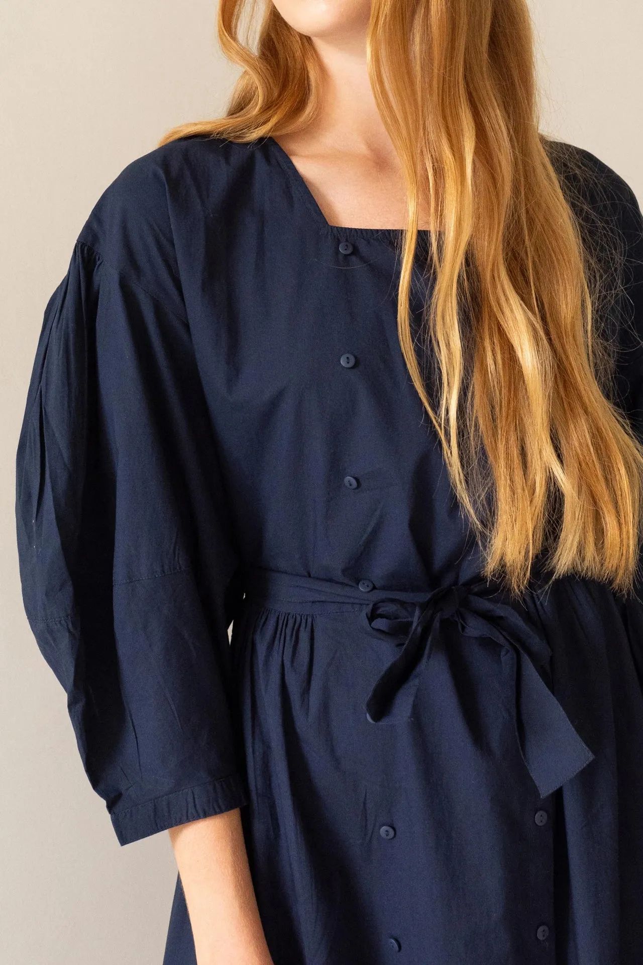 Tiny Big Sister | ARCHIVE Buttoned Dress |  Navy