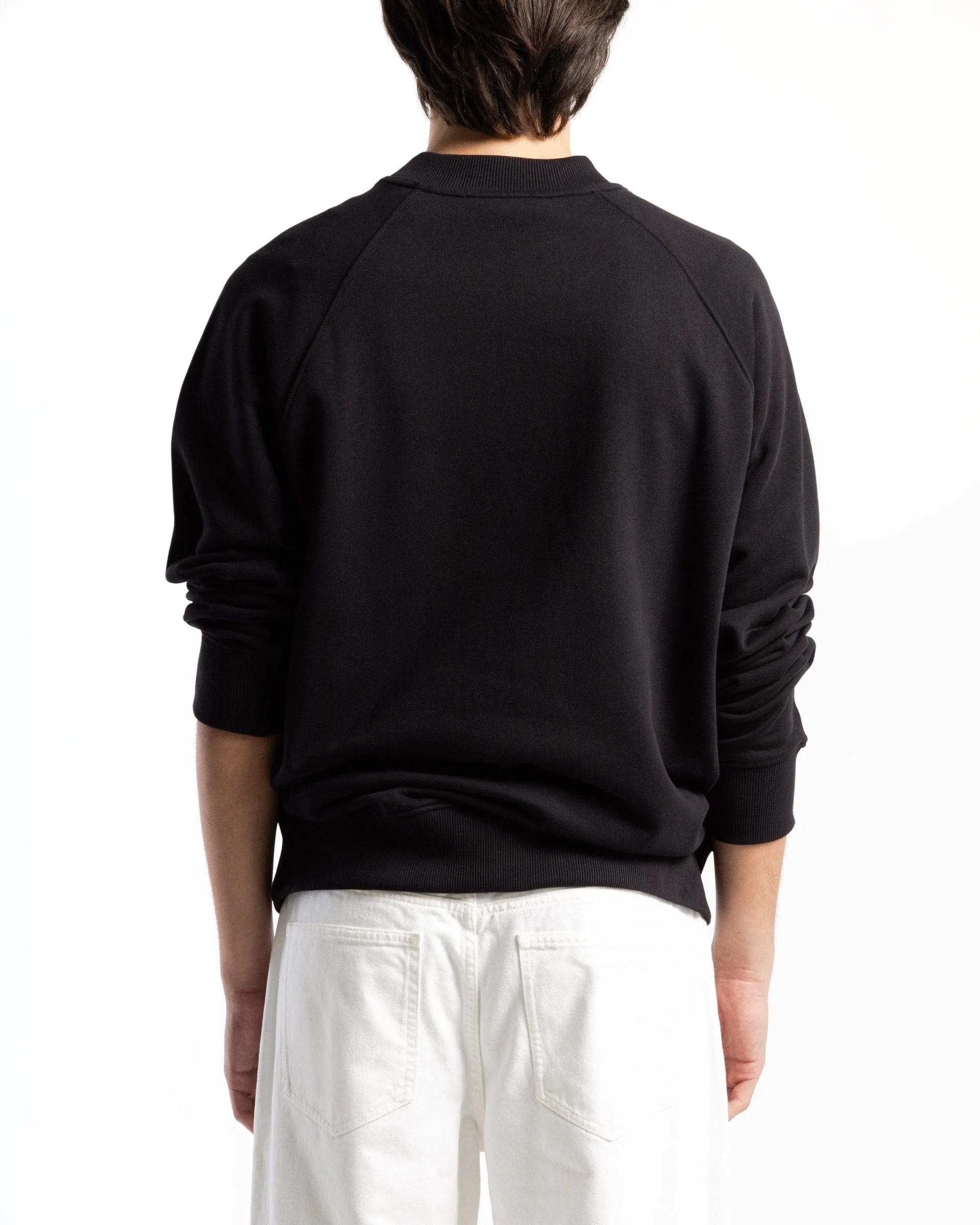 Versace Jeans Couture Black Crewneck Sweatshirt with Bold Circle Logo-